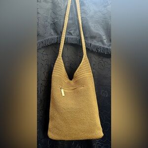 The Sak Crochet Hobo Shoulder Bag Tan / Camel
